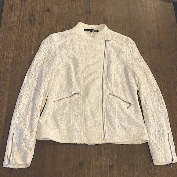 Melanie Lyne Ness Ivory Embroidery Zipper Jacket - Picture 2 of 9